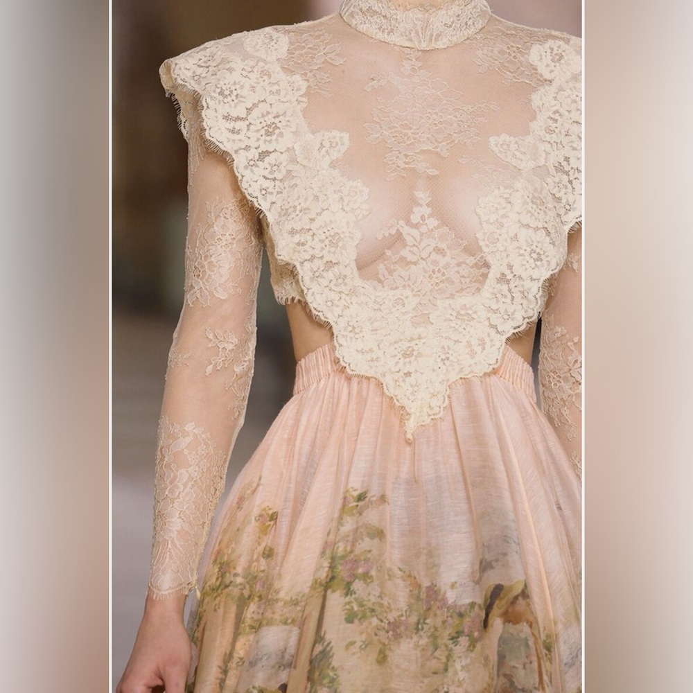Runway Luminosity Lyrical Corded Lace Gown - Picture 5 of 16